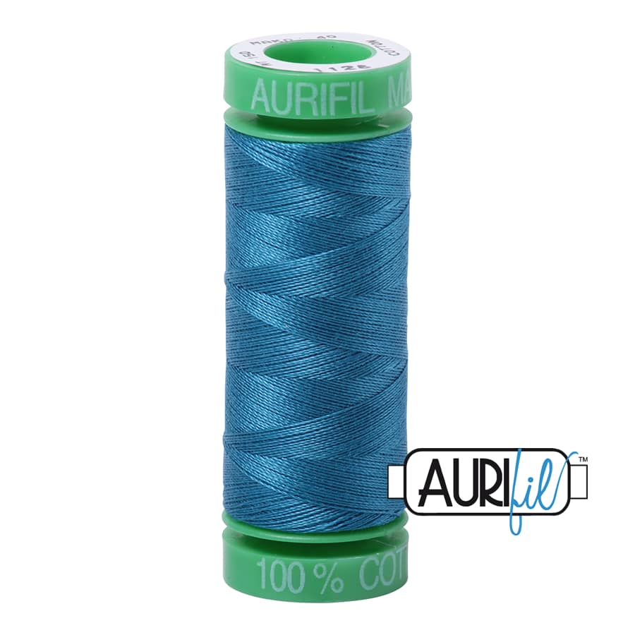 40wt Cotton Thread in 1125 Medium Teal by Aurifil - Image 2
