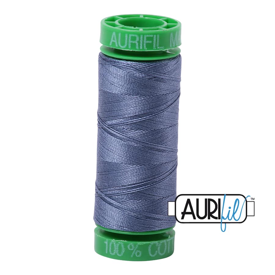 40wt Cotton Thread in 1248 Dark Grey Blue by Aurifil - Image 2