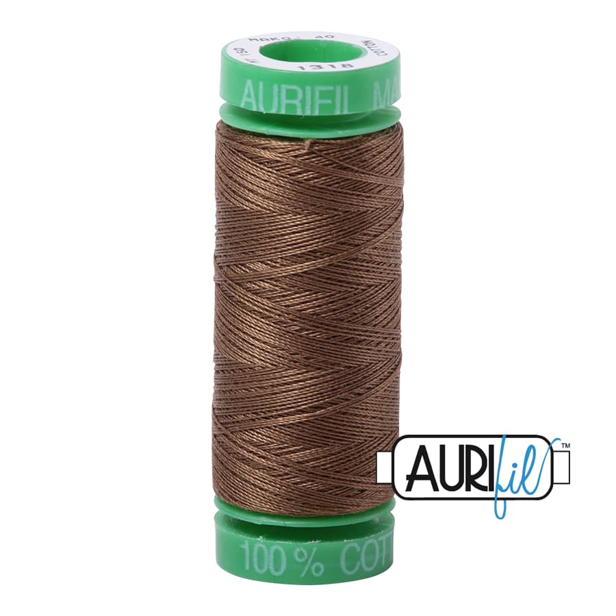 40wt Cotton Thread in 1318 Dark Sandstone by Aurifil - Image 2