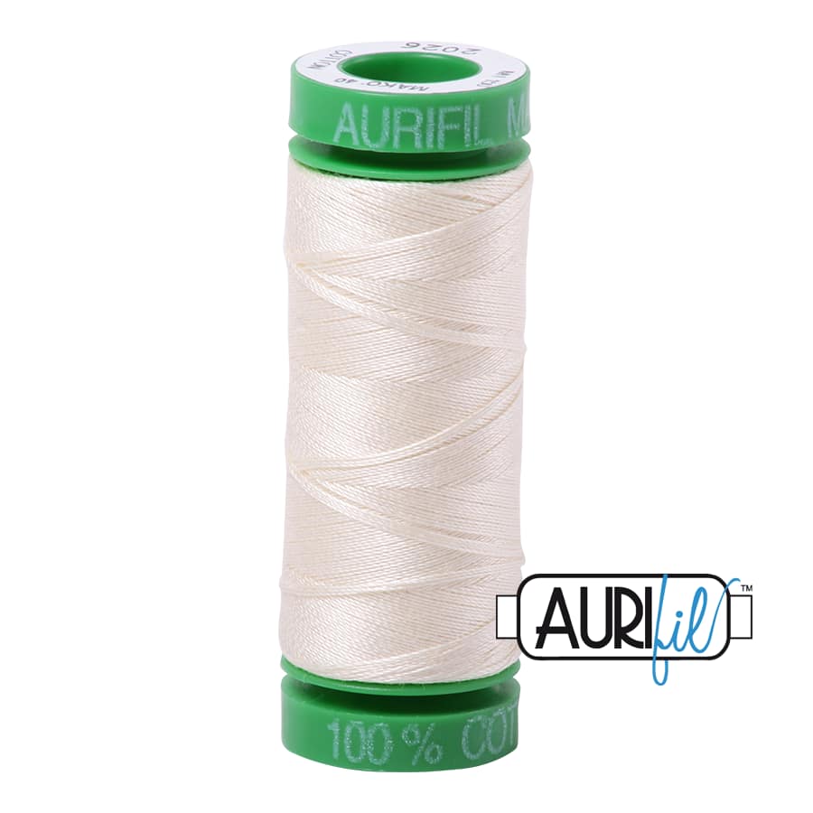 40wt Cotton Thread in 2026 Chalk by Aurifil - Image 2