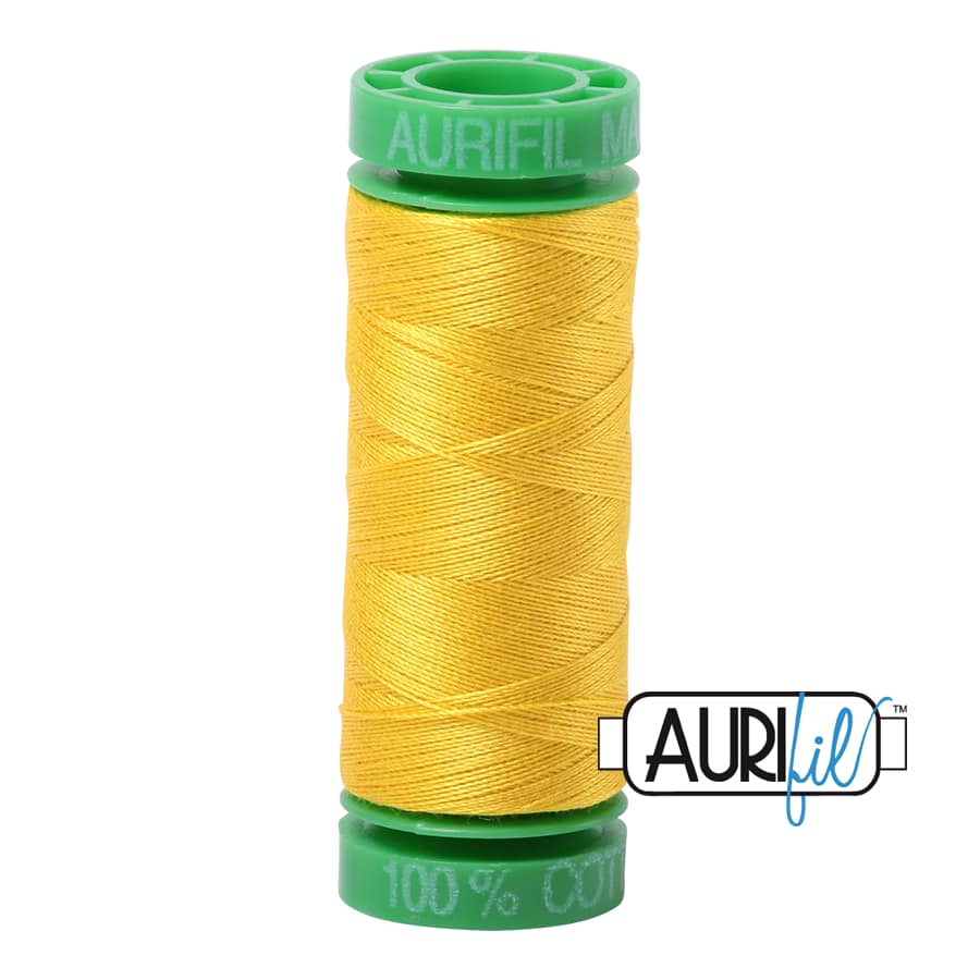 40wt Cotton Thread in 2120 Canary by Aurifil - Image 2