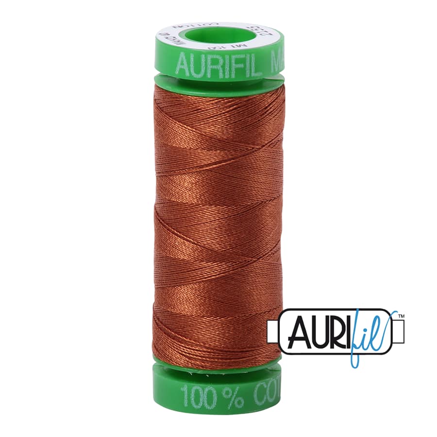 40wt Cotton Thread in 2155 Cinnamon by Aurifil - Image 2