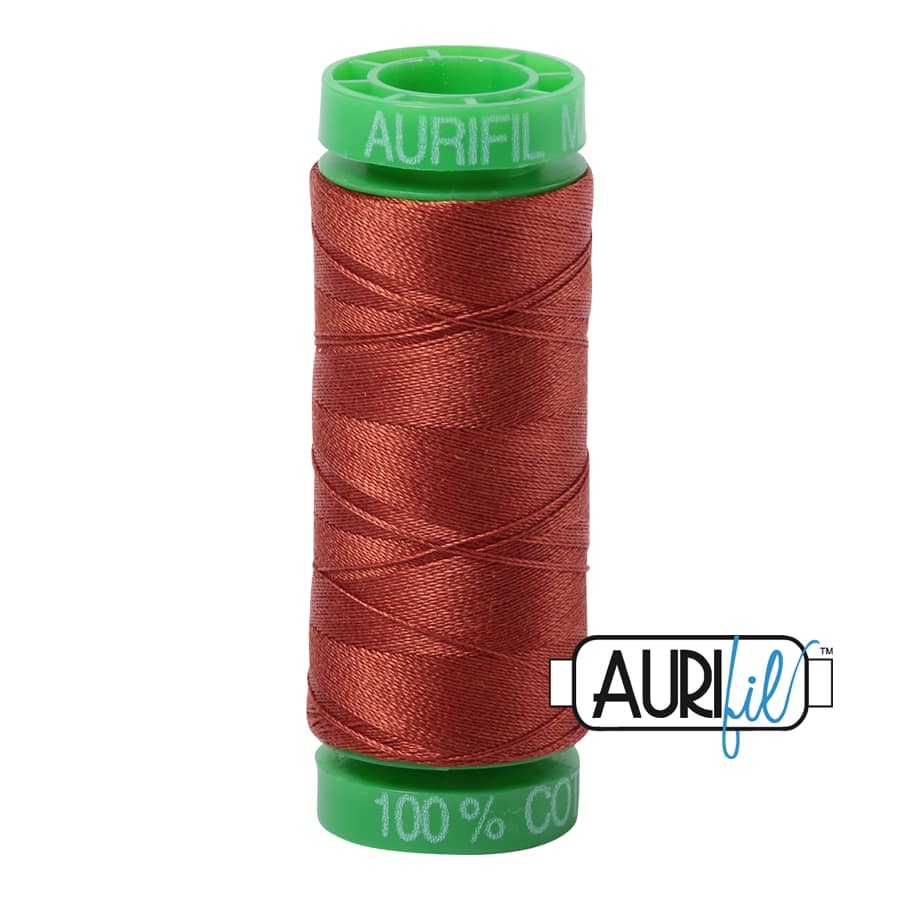 40wt Cotton Thread in 2350 Copper by Aurifil - Image 2
