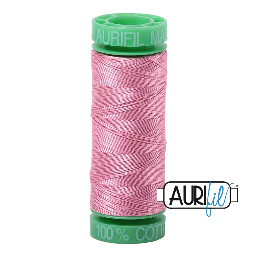 40wt Cotton Thread in 2430 Antique Rose by Aurifil - Image 2