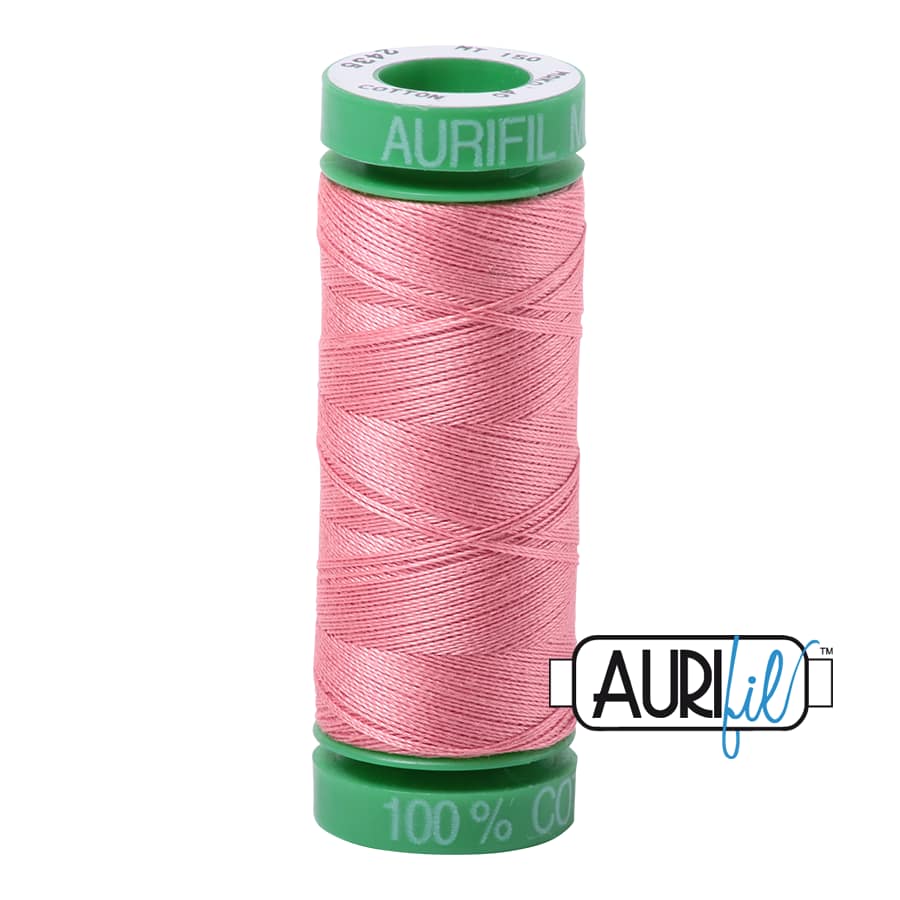 40wt Cotton Thread in 2435 Peachy Pink by Aurifil - Image 2