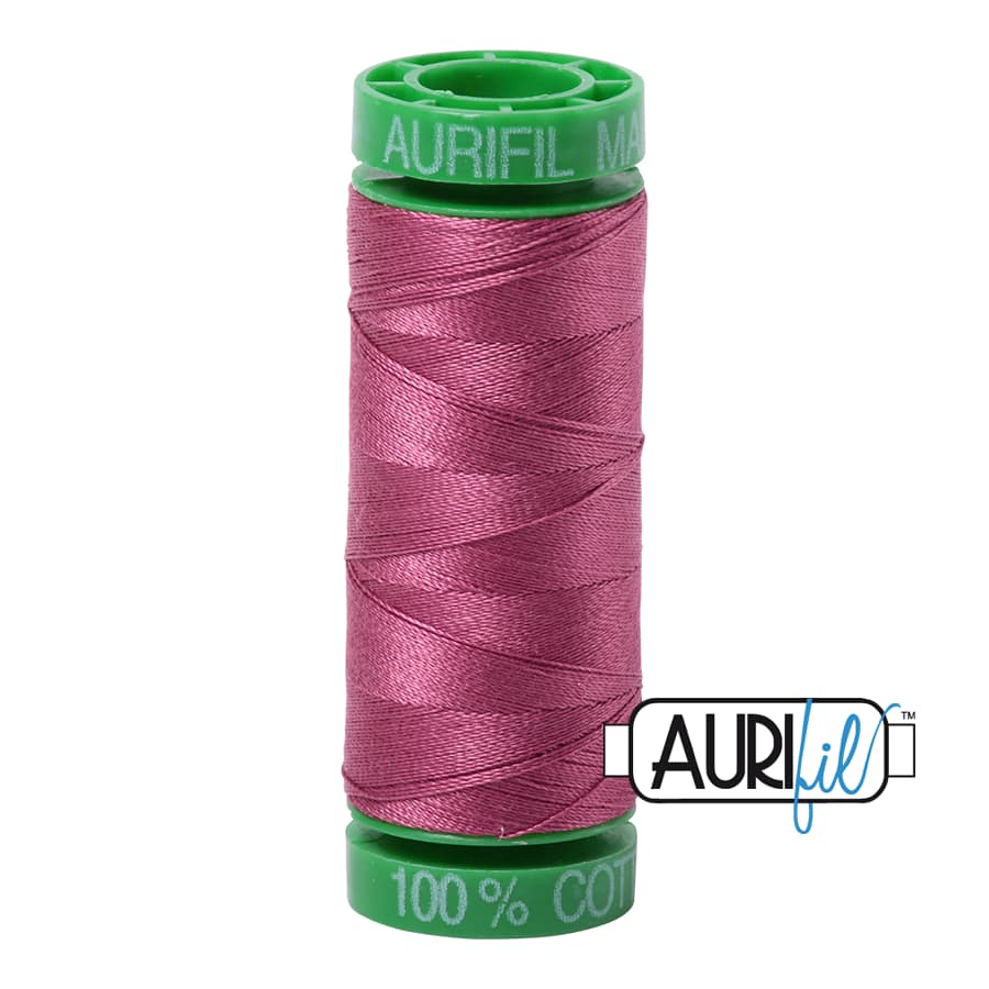 40wt Cotton Thread in 2450 Rose by Aurifil - Image 2