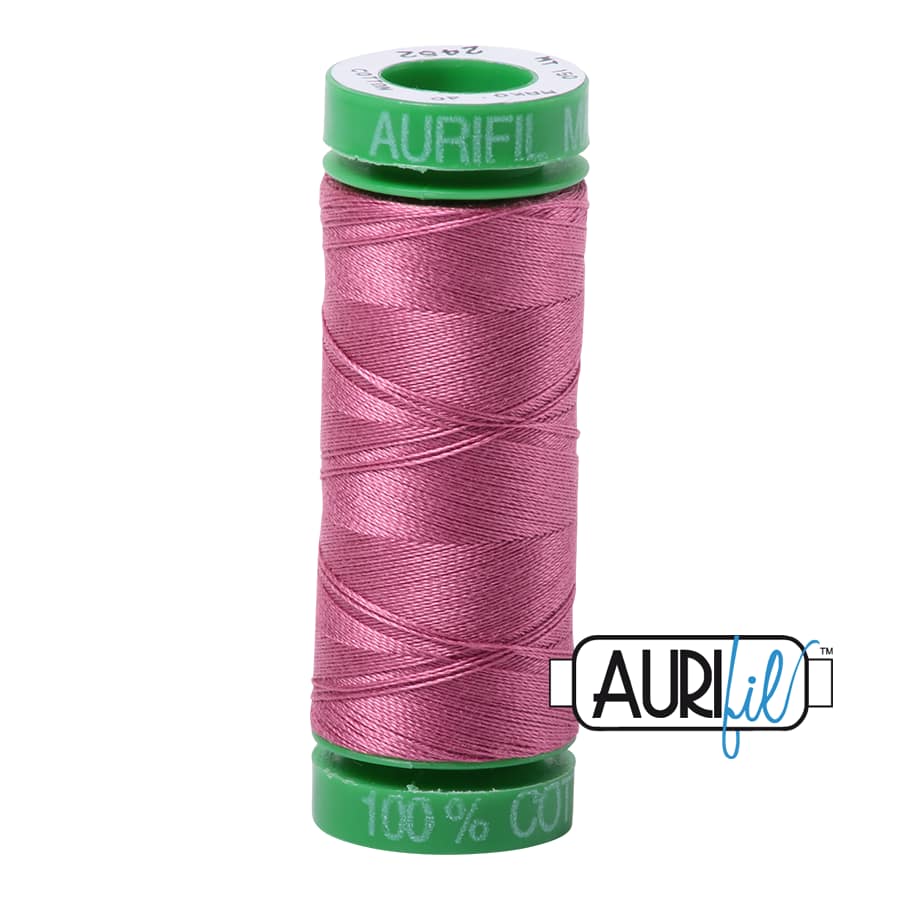 40wt Cotton Thread in 2452 Dusty Rose by Aurifil - Image 2