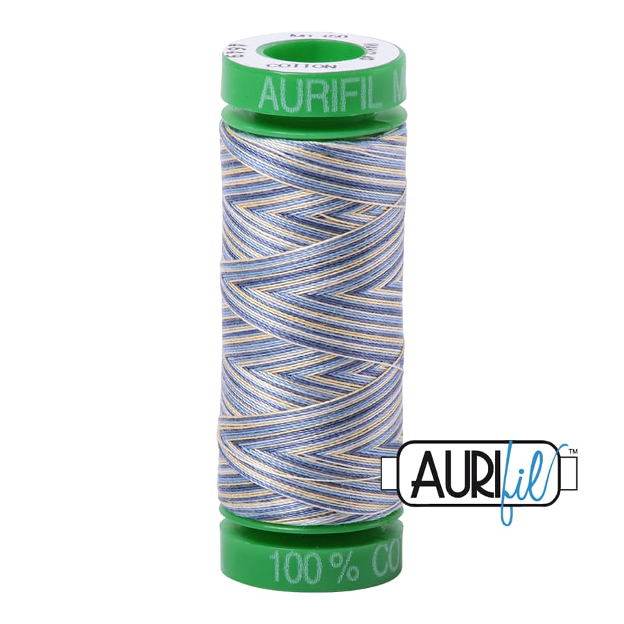 40wt Cotton Thread in 4649 Lemon Blueberry by Aurifil - Image 2
