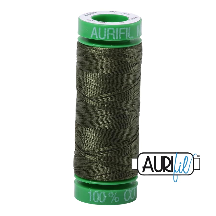 40wt Cotton Thread in 5023 Medium Green by Aurifil - Image 2