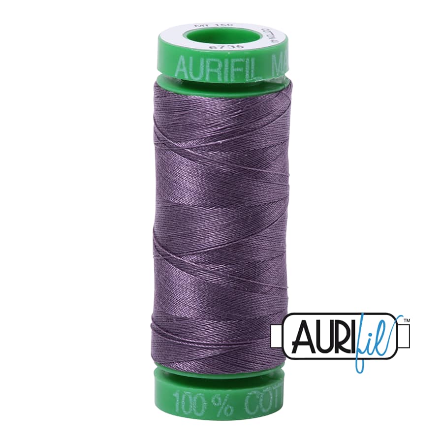 40wt Cotton Thread in 6735 Plumtastic by Aurifil - Image 2