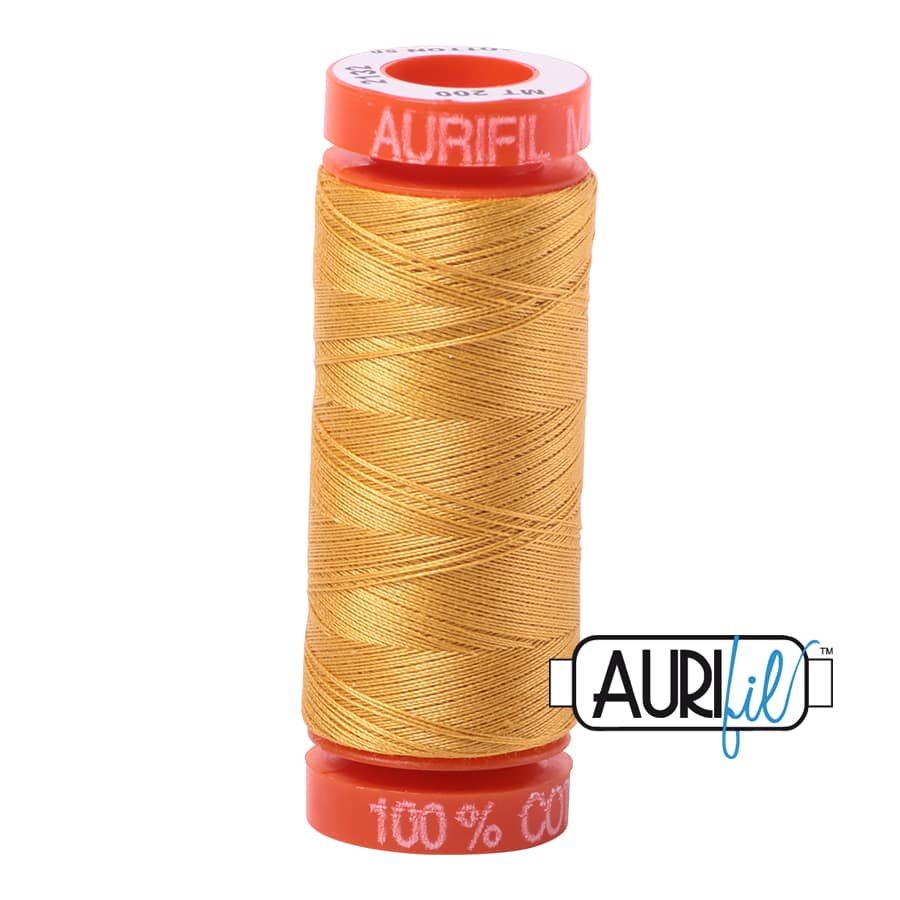 50wt Cotton Thread in 2132 Tarnished Gold by Aurifil - Image 2