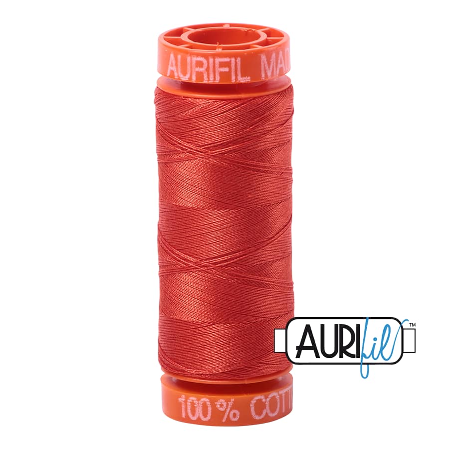 50wt Cotton Thread in 2245 Red Orange by Aurifil - Image 2