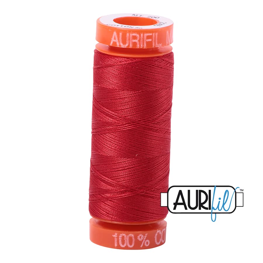 50wt Cotton Thread in 2265 Lobster Red by Aurifil - Image 2