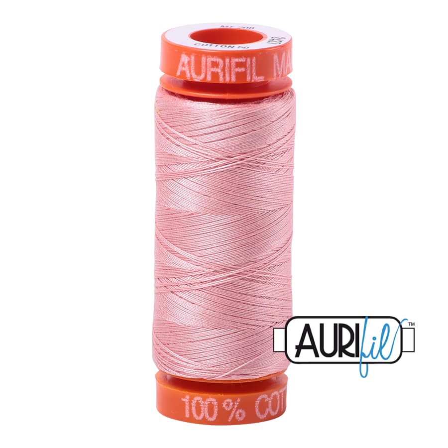 50wt Cotton Thread in 2437 Light Peony by Aurifil - Image 2