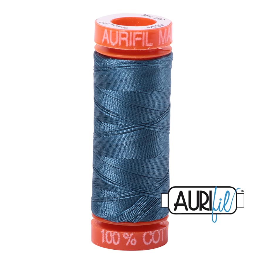 50wt Cotton Thread in 4644 Smoke Blue by Aurifil - Image 2