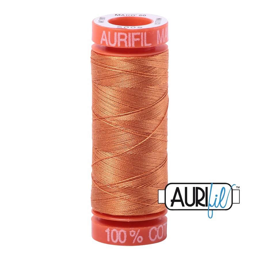 50wt Cotton Thread in 5009 Medium Orange by Aurifil - Image 2
