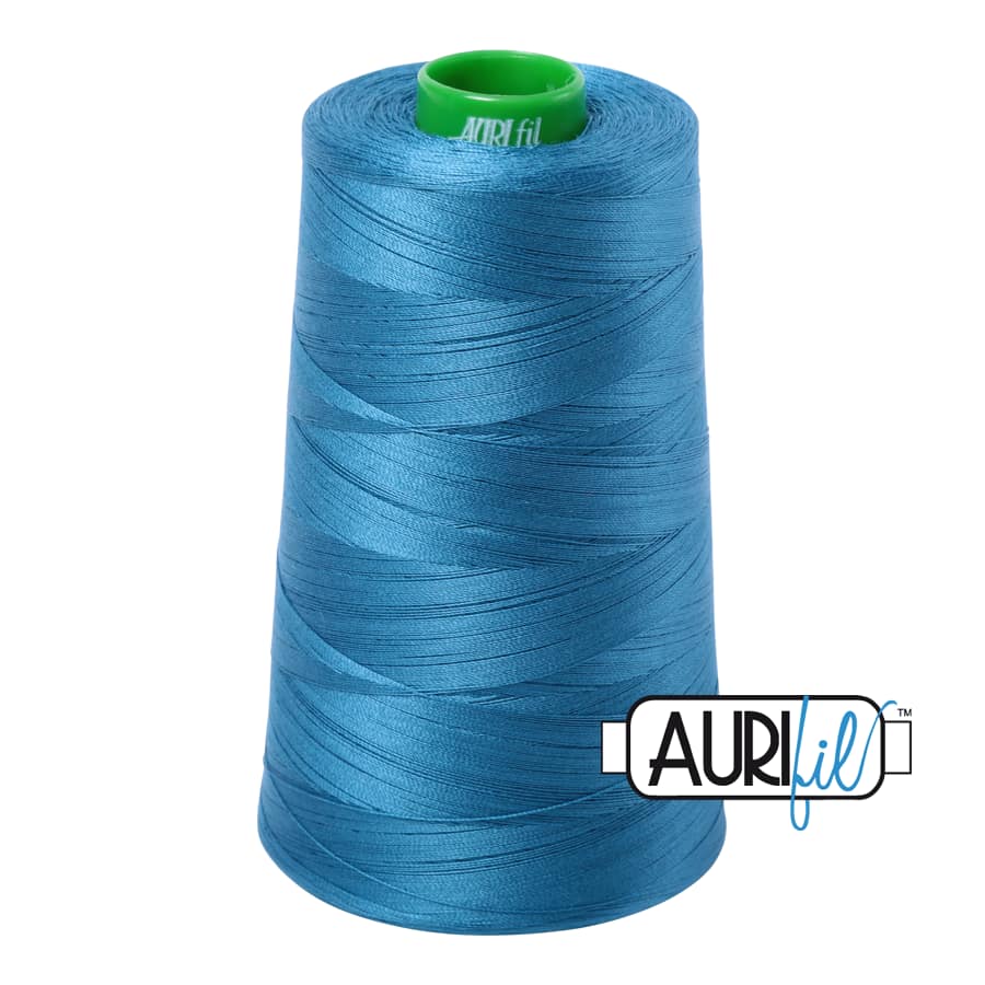 40wt Cotton Thread in 1125 Medium Teal by Aurifil - Image 3