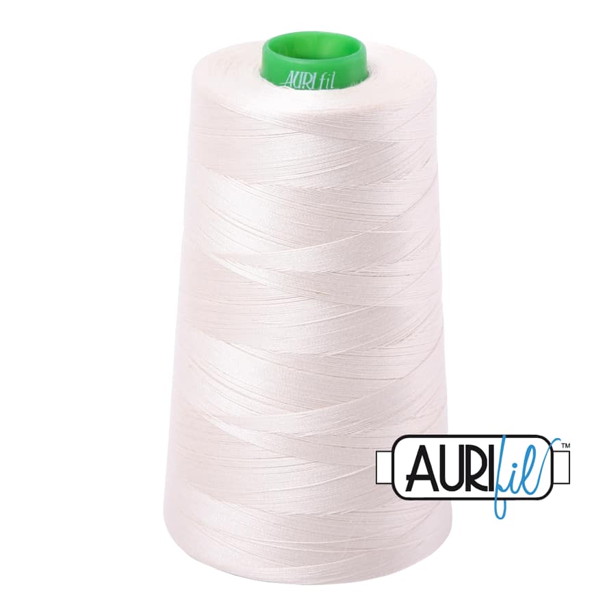 40wt Cotton Thread in 2309 Silver White by Aurifil - Image 3