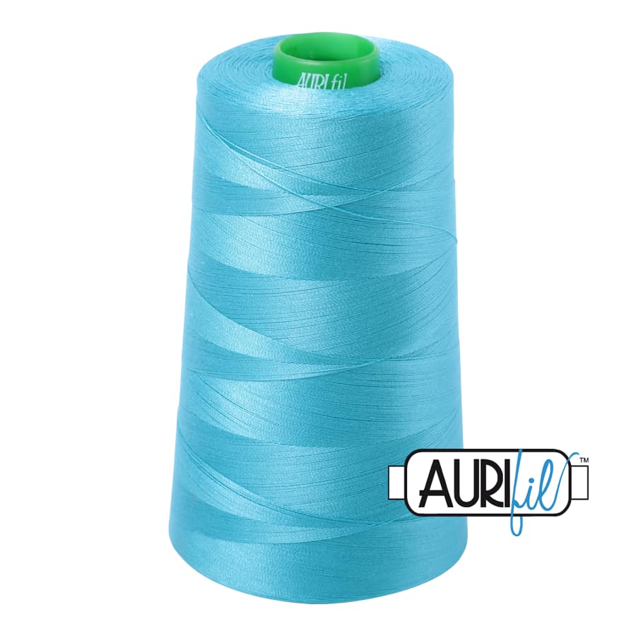 40wt Cotton Thread in 5005 Bright Turquoise by Aurifil - Image 3