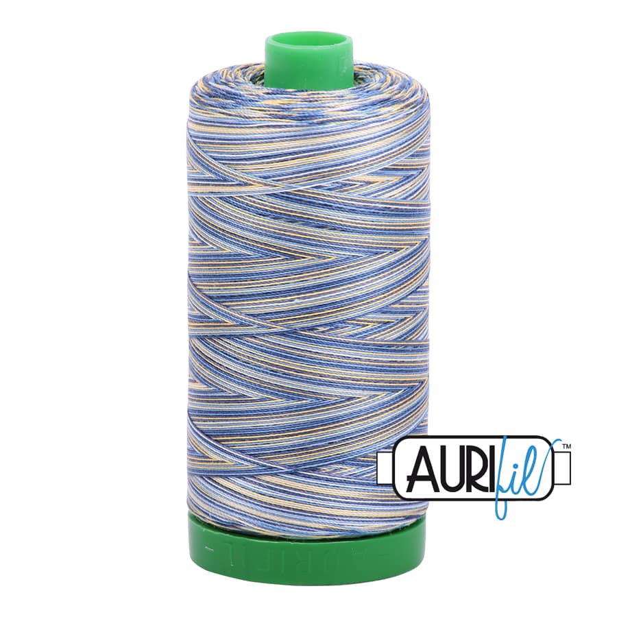 40wt Cotton Thread in 4649 Lemon Blueberry by Aurifil