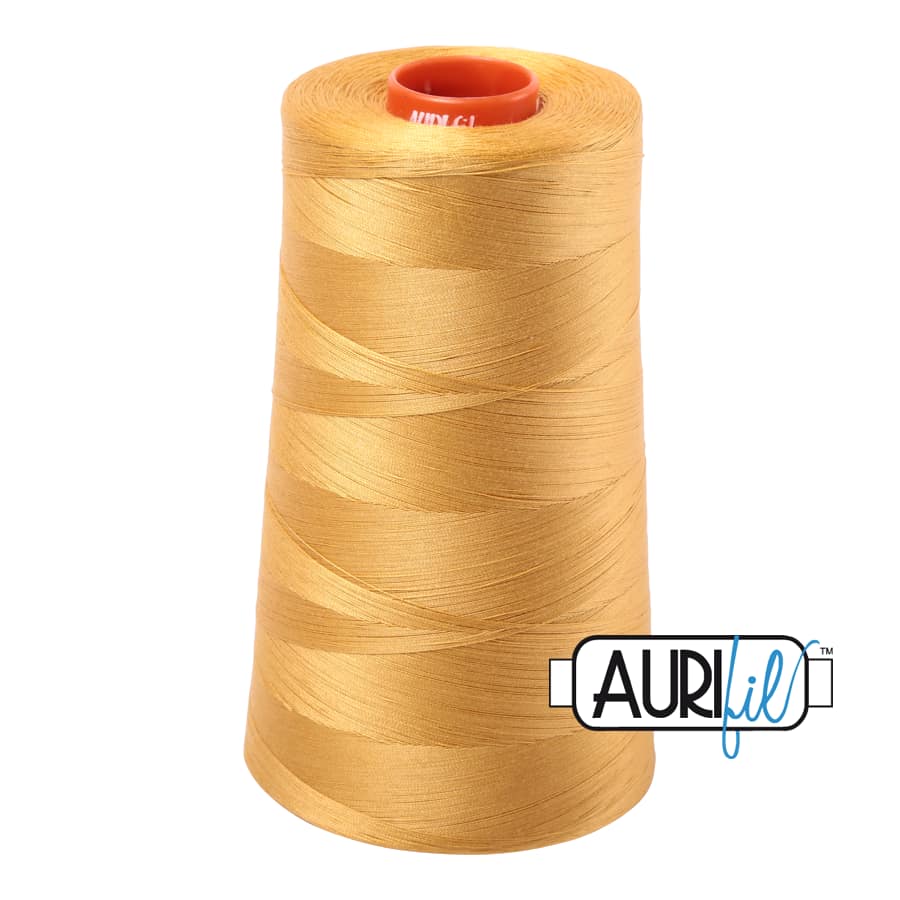 50wt Cotton Thread in 2132 Tarnished Gold by Aurifil - Image 3