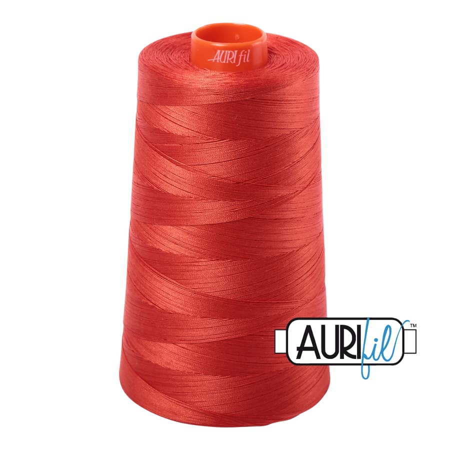 50wt Cotton Thread in 2245 Red Orange by Aurifil - Image 3