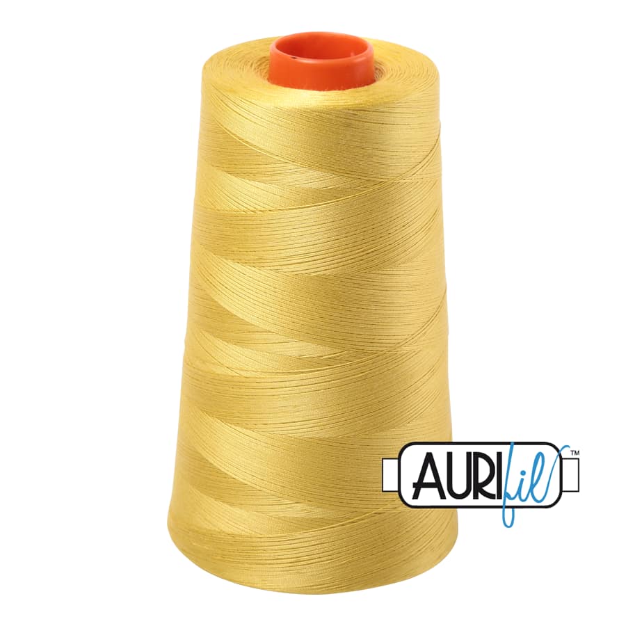 50wt Cotton Thread in 5015 Gold Yellow by Aurifil - Image 3