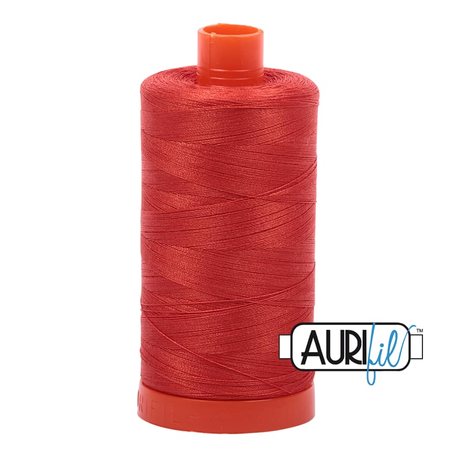 50wt Cotton Thread in 2245 Red Orange by Aurifil
