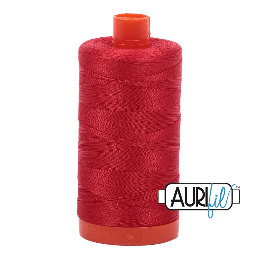 50wt Cotton Thread in 2265 Lobster Red by Aurifil