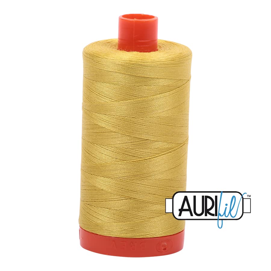 50wt Cotton Thread in 5015 Gold Yellow by Aurifil