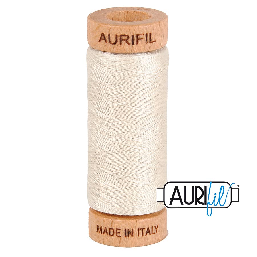 80wt Cotton Thread in 2309 Silver White by Aurifil