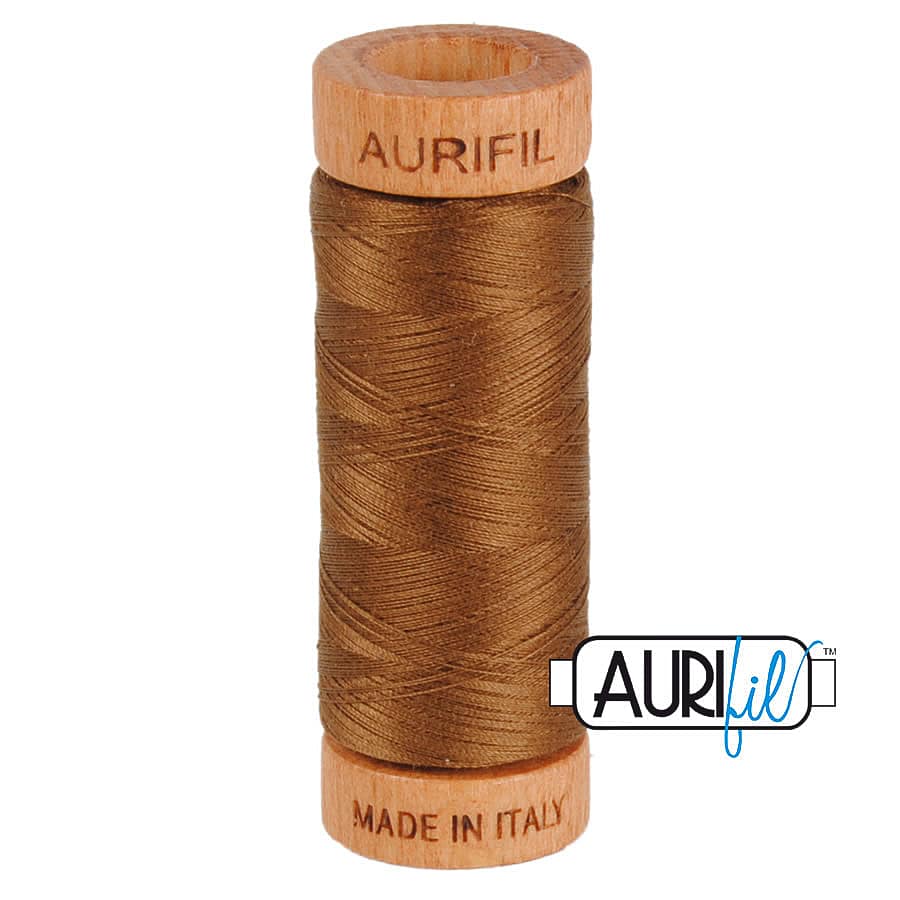 80wt Cotton Thread in 2372 Dark Antique Gold by Aurifil