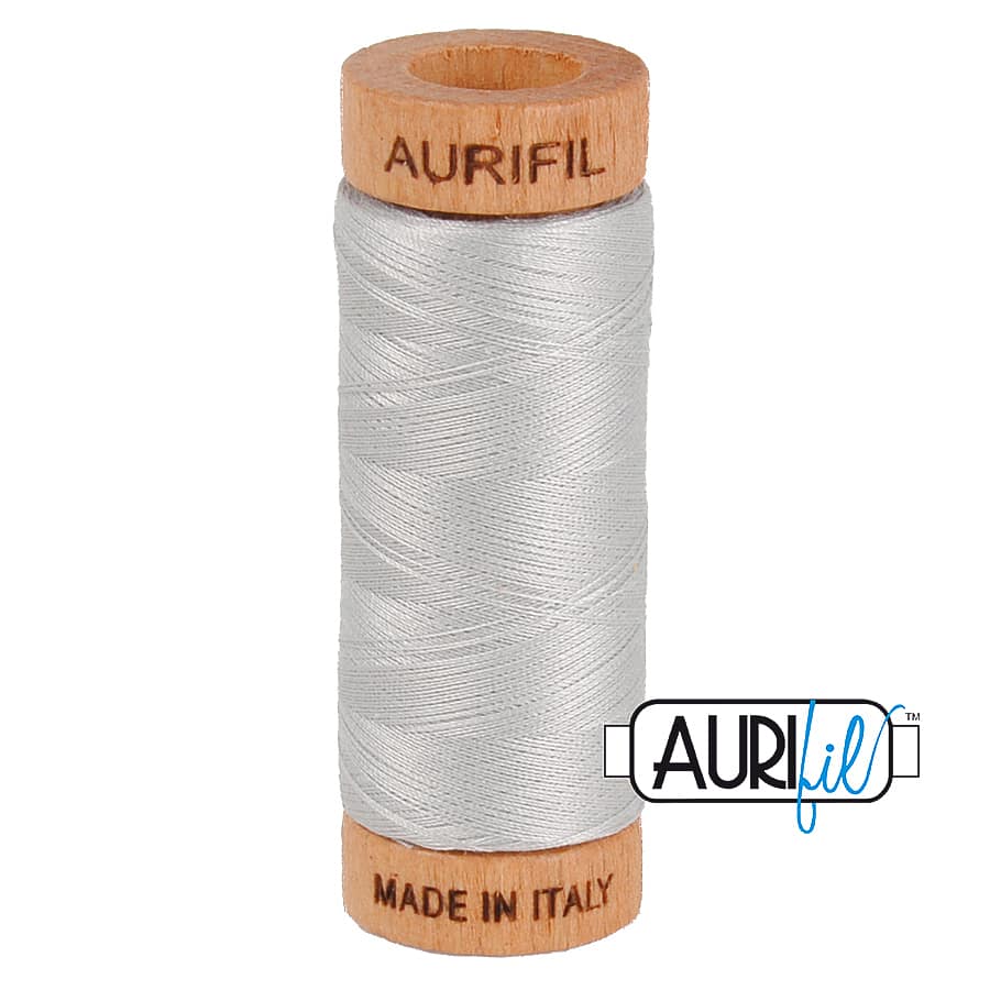 80wt Cotton Thread in 2615 Aluminum by Aurifil