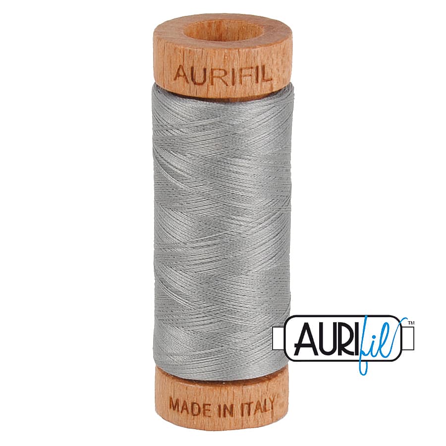 80wt Cotton Thread in 2620 Stainless Steel by Aurifil