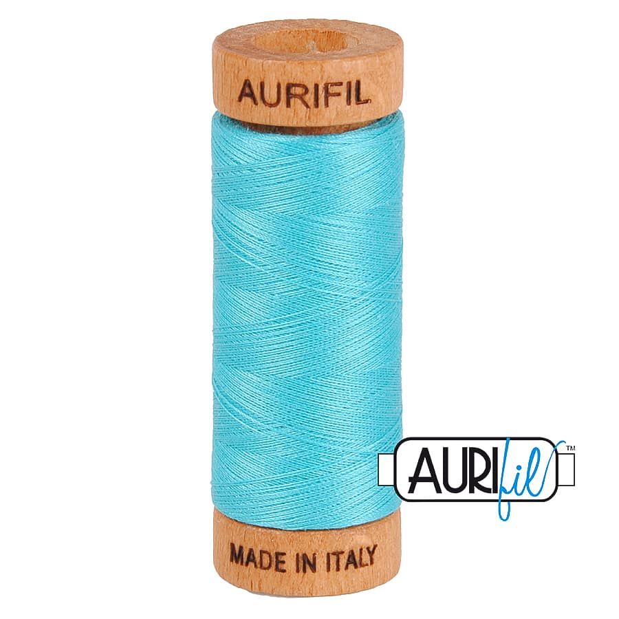 80wt Cotton Thread in 5005 Bright Turquoise by Aurifil