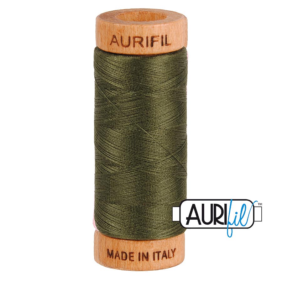 80wt Cotton Thread in 5012 Dark Green by Aurifil