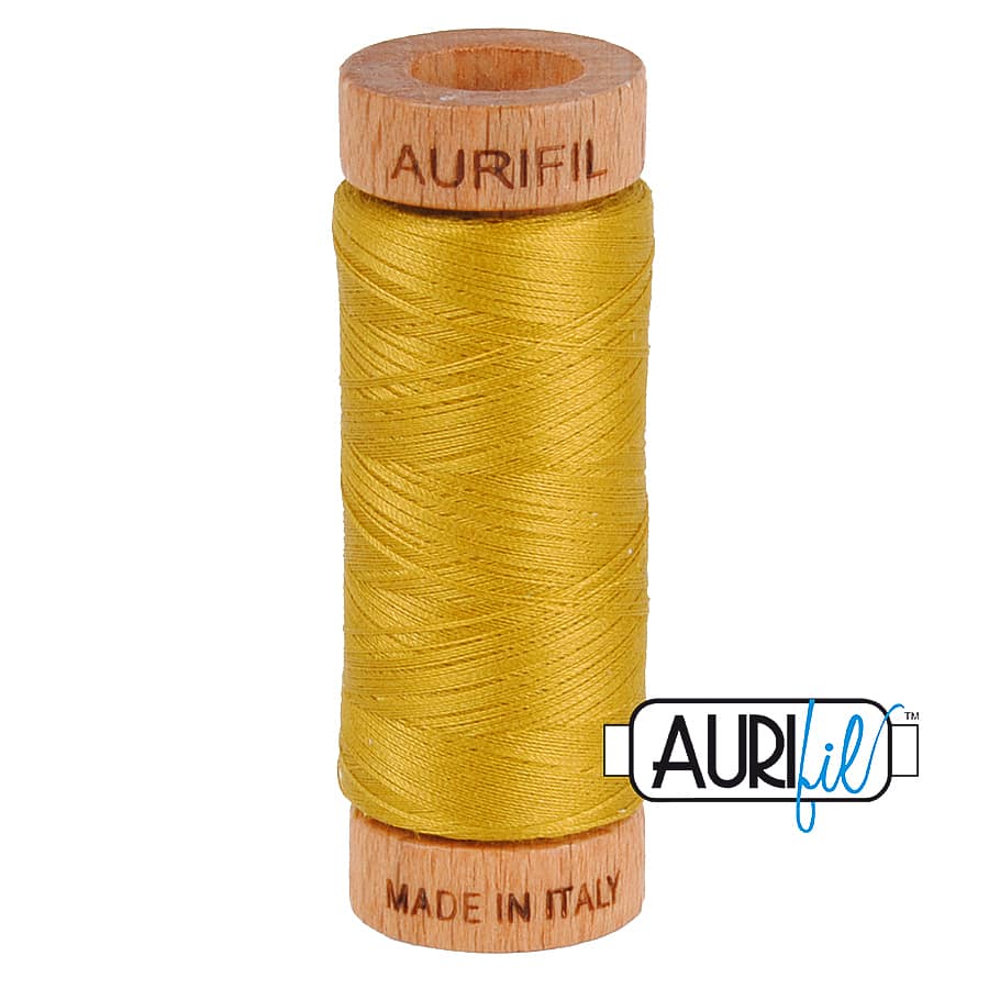 80wt Cotton Thread in 5022 Mustard by Aurifil