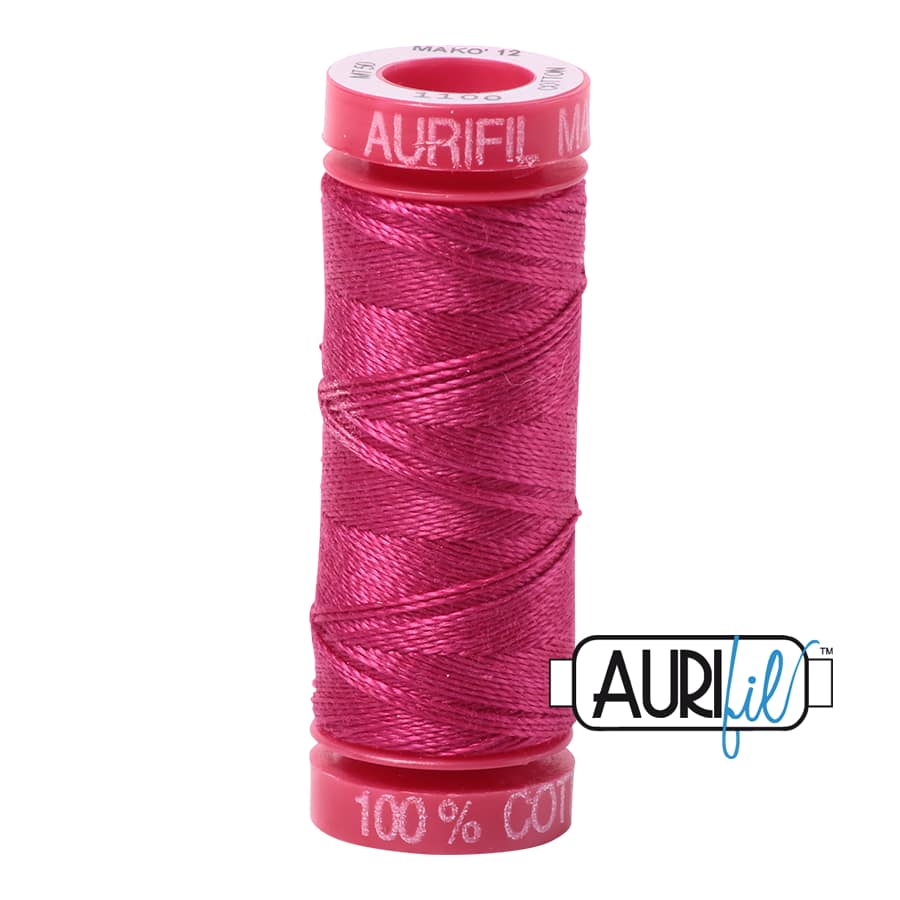 12wt Cotton Thread in 1100 Red Plum by Aurifil - Image 2