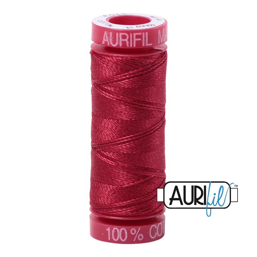 12wt Cotton Thread in 1103 Burgundy by Aurifil - Image 2