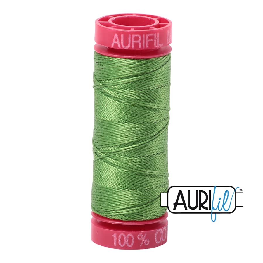 12wt Cotton Thread in 1114 Grass Green by Aurifil - Image 2