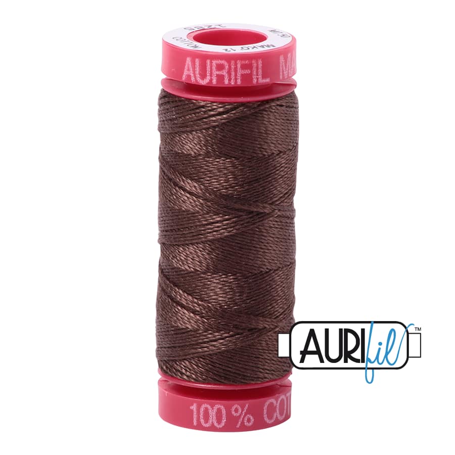 12wt Cotton Thread in 1285 Medium Bark by Aurifil - Image 2