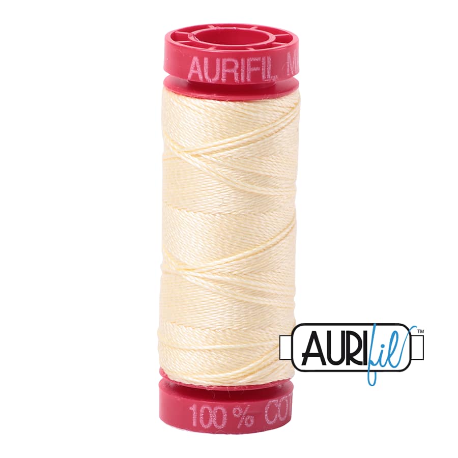 12wt Cotton Thread in 2110 Light Lemon by Aurifil - Image 2