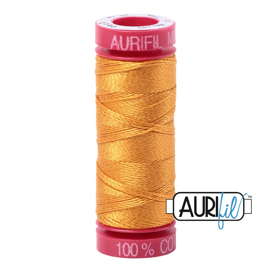 12wt Cotton Thread in 2140 Orange Mustard by Aurifil - Image 2