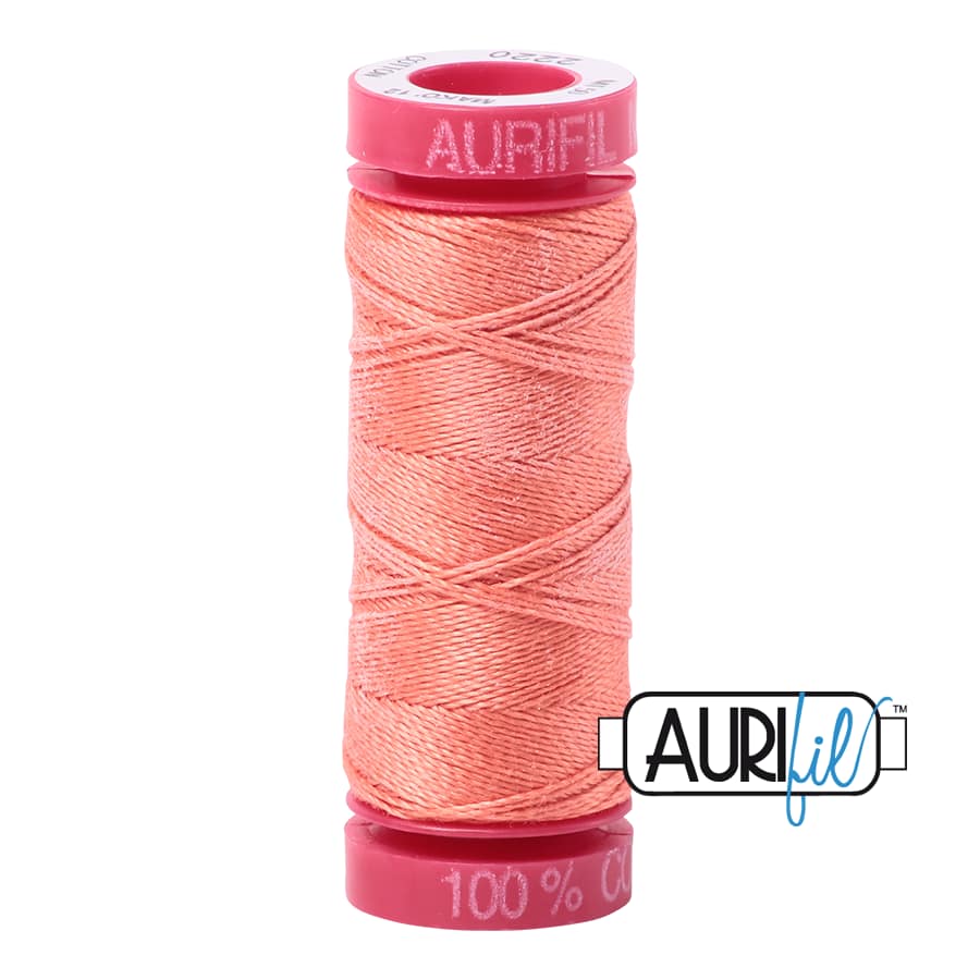 12wt Cotton Thread in 2220 Light Salmon by Aurifil - Image 2
