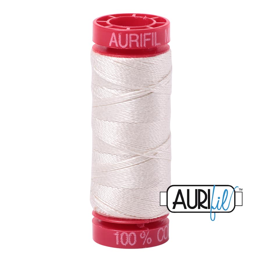 12wt Cotton Thread in 2309 Silver White by Aurifil - Image 2