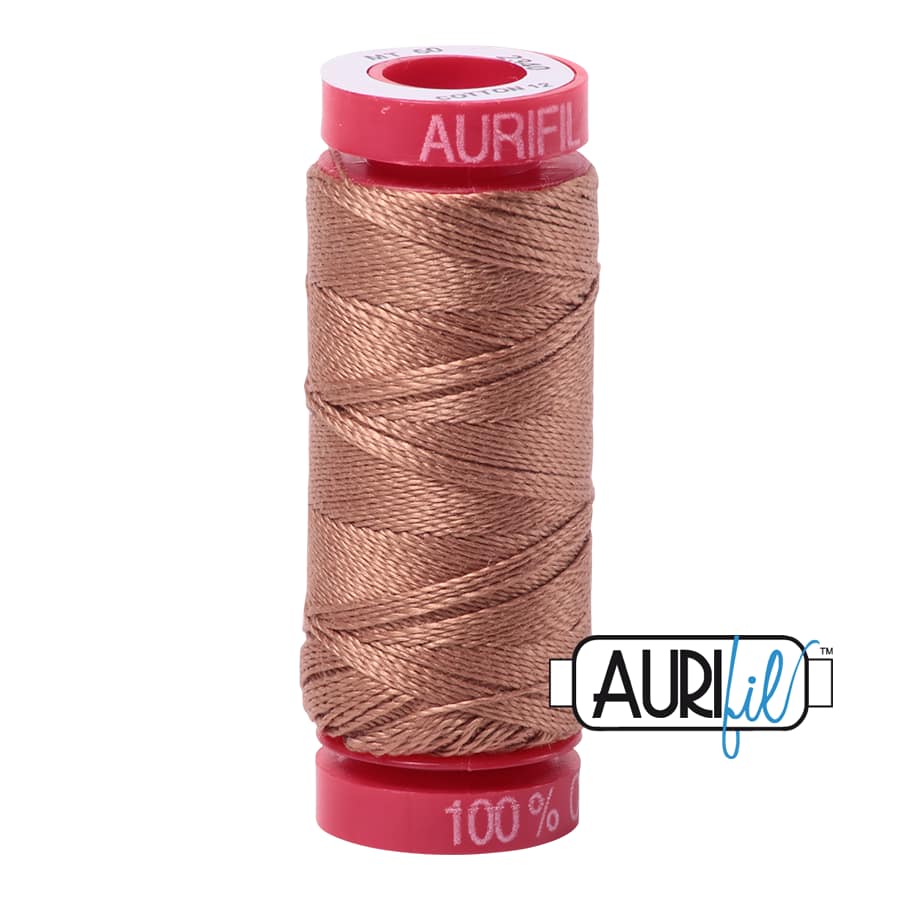 12wt Cotton Thread in 2340 Cafe' au Lait by Aurifil - Image 2