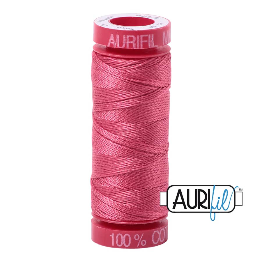 12wt Cotton Thread in 2440 Peony by Aurifil - Image 2