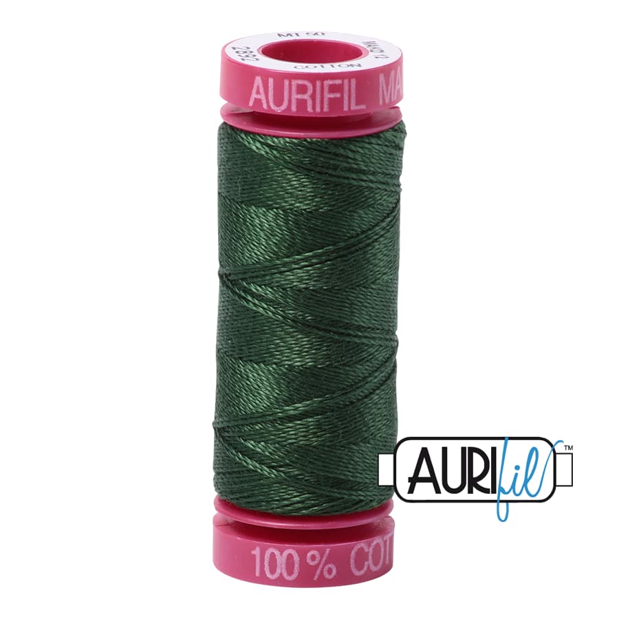 12wt Cotton Thread in 2892 Pine by Aurifil - Image 2