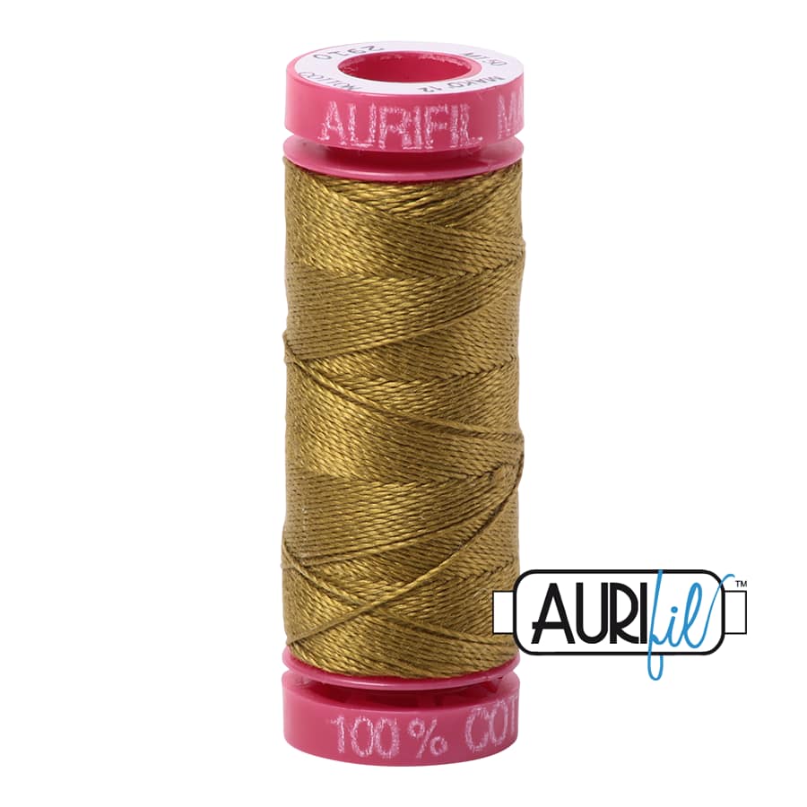 12wt Cotton Thread in 2910 Medium Olive by Aurifil - Image 2