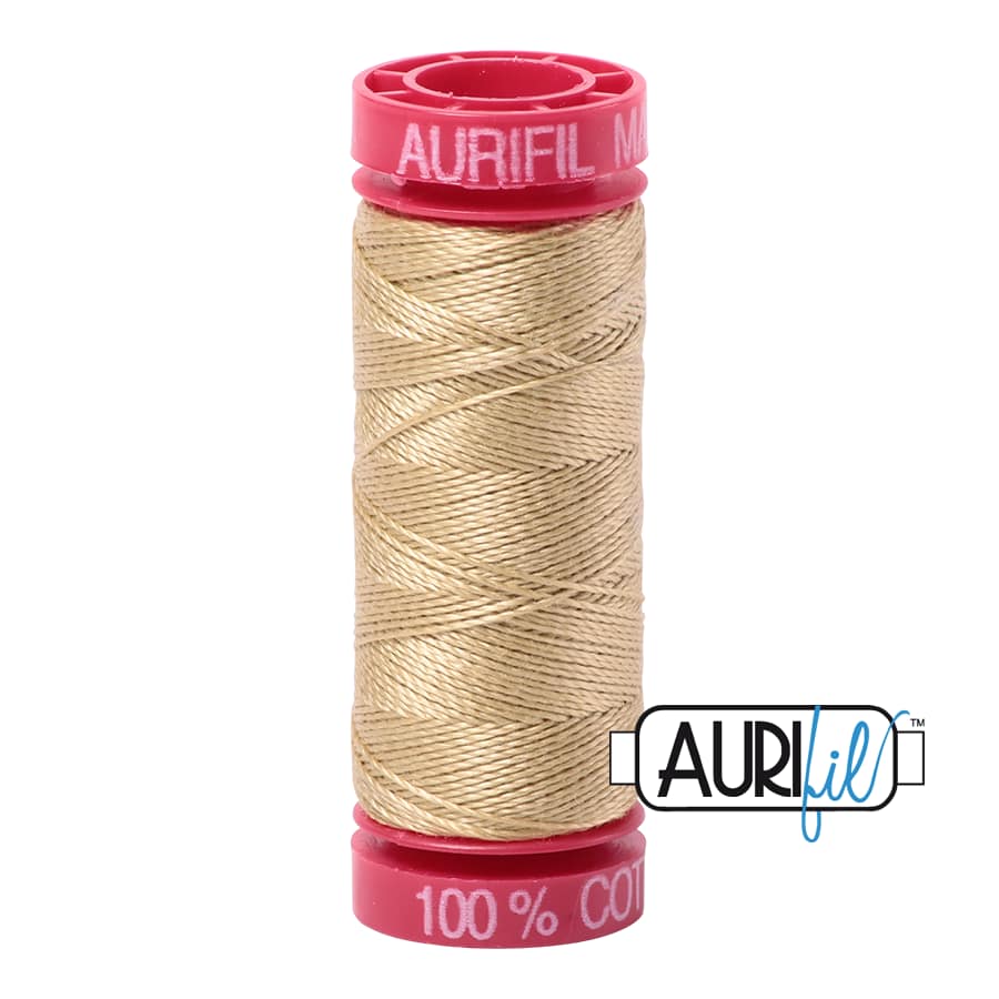 12wt Cotton Thread in 2915 Very Light Brass by Aurifil - Image 2